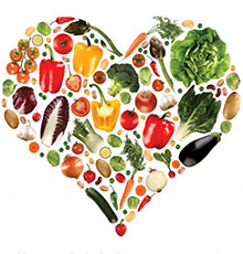 Heart with vegetables inside