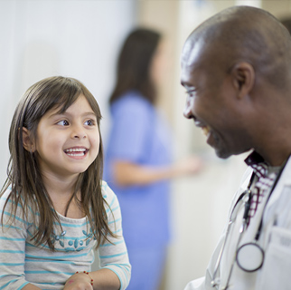 Child with a pediatrician.