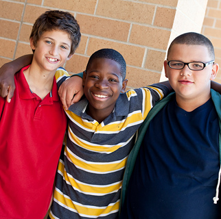 12 year old boys hanging out. 