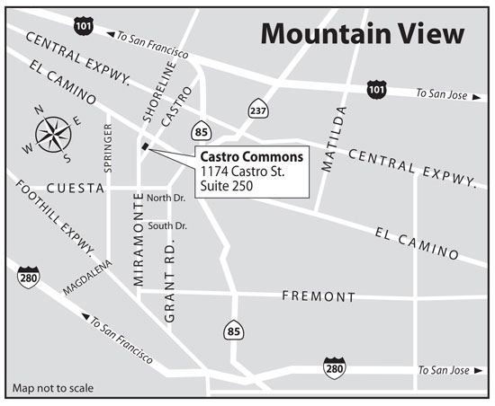 Map to Castro Commons Mountain View Map